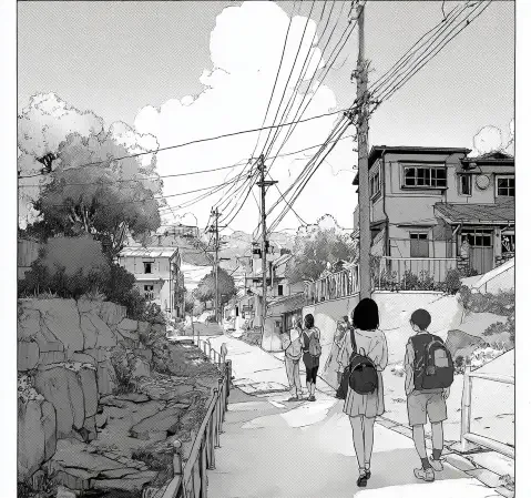 《星野旅人》主题同人插画：两位主角在星空下对话